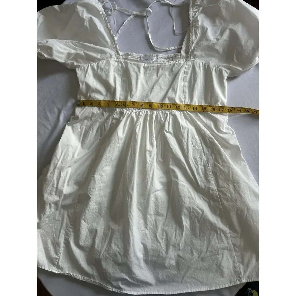 Draper James Baby Doll Mini Dress Womens Size Large White Coquette Beachy - Picture 7 of 8
